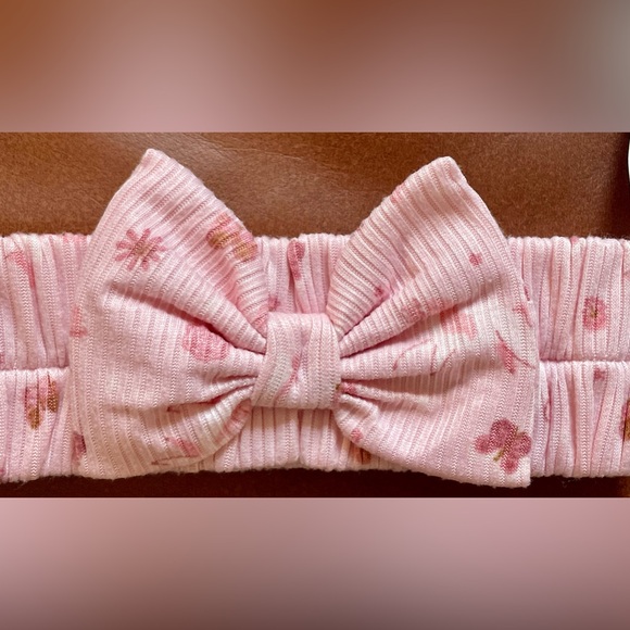BNWT! Unbranded Sample,🦄🌸 printed, yummy rib infant/toddler headband self bow - Picture 5 of 9